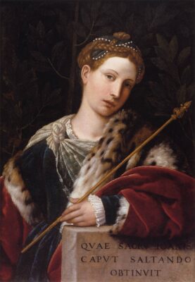 Supposed portrait of D'Aragona as Salome painted by Moretto da Brescia circa 1537