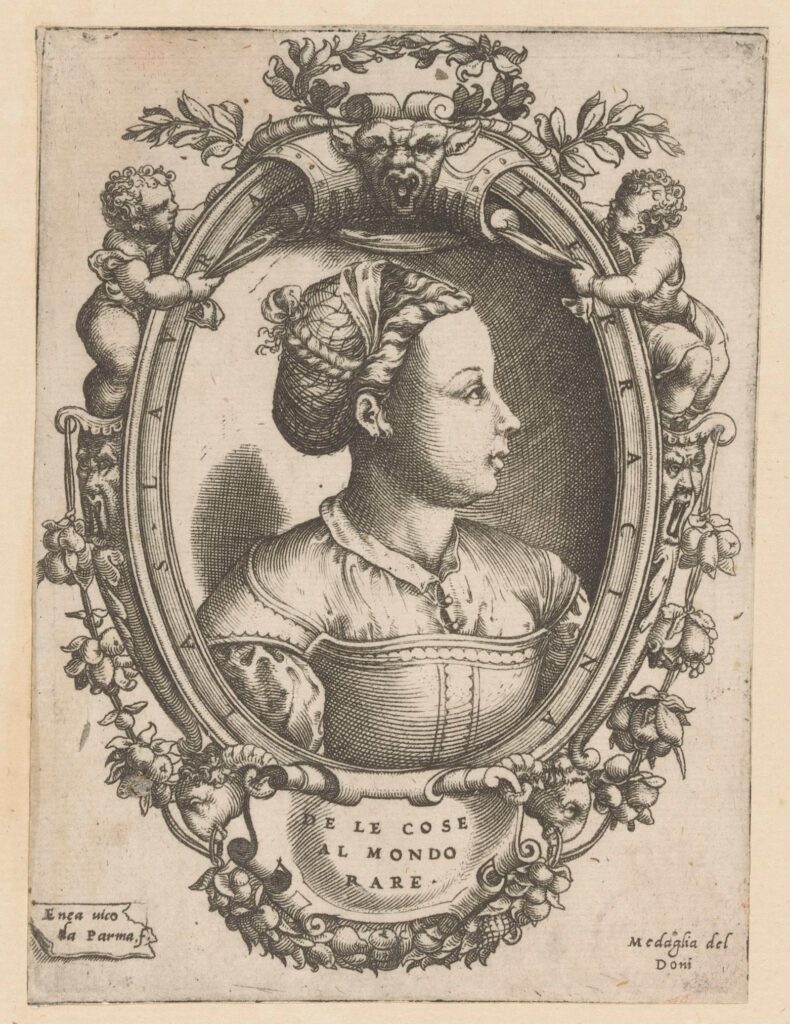 Portrait of Laura Terracina printed in 1550
