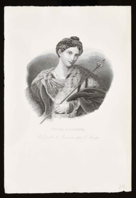 Portrait of D'Aragona printed in the first volume of collected biographies published by Antonio Locatelli in 1837