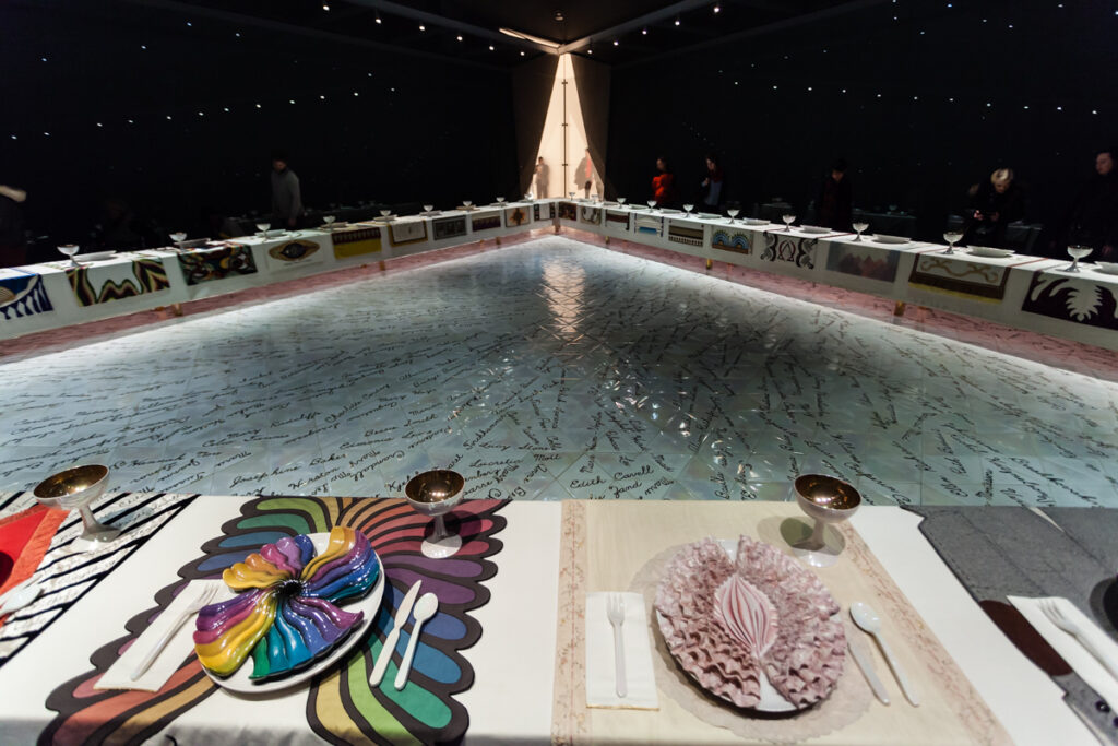 Place setting included in Judy Chicago's exhibit titled "The Dinner Party"