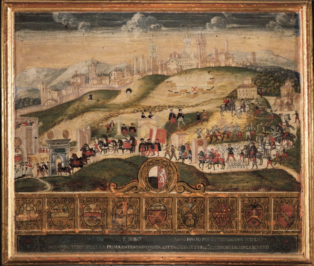 Painting showing the triumphal entry of Cosimo I into Siena in 1560