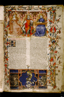 Manuscript page from an early edition of Boccaccio's collected biographies of famous women