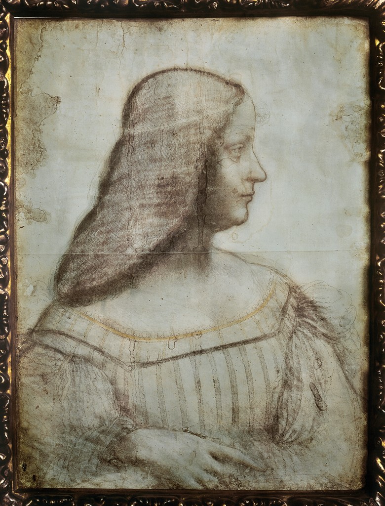 Portrait of Isabella d'Este drawn by Leonardo da Vinci circa 1499 to 1500