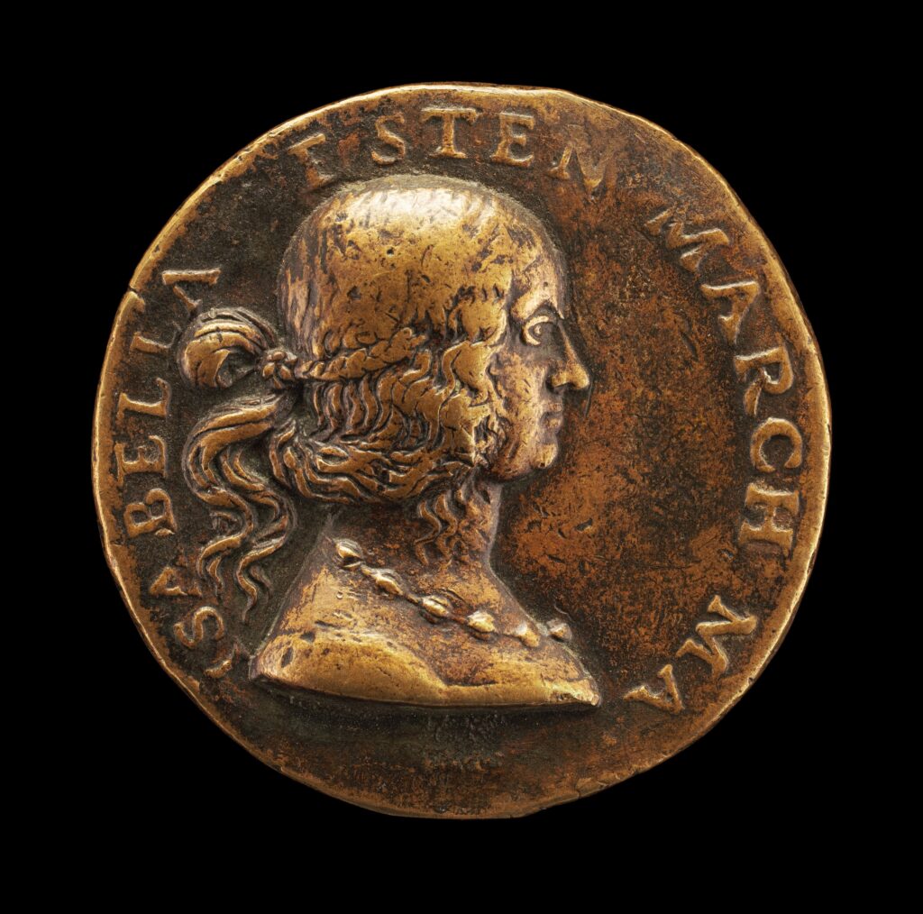 Bronze portrait medal of Isabella d'Este from 1507