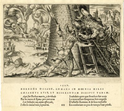Print depicting the Sack of Rome in 1527 