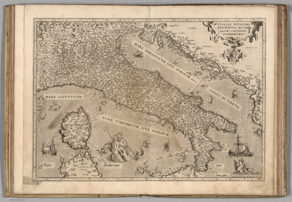 Map of modern-day Italy published in 1570