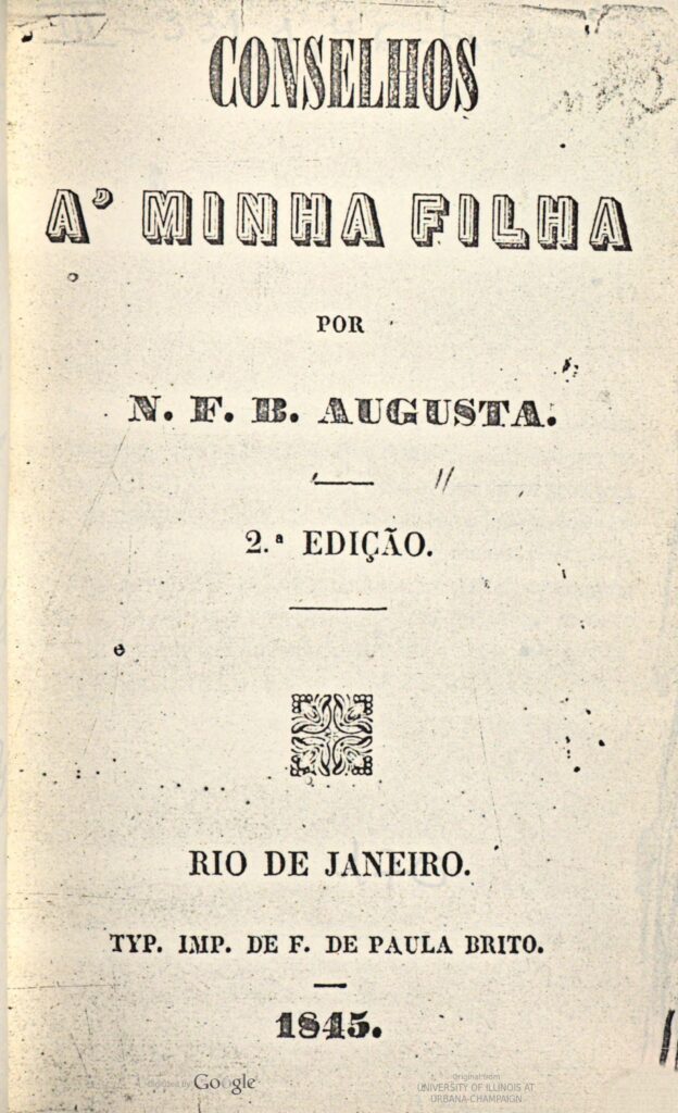 The title page of Floresta's work Conselhos a' minha filha (second edition, 1845).
