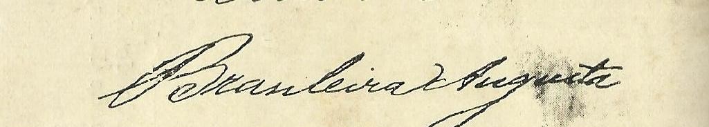 Signature of Nísia Floresta. The signature reads "Brasileira Augusta."